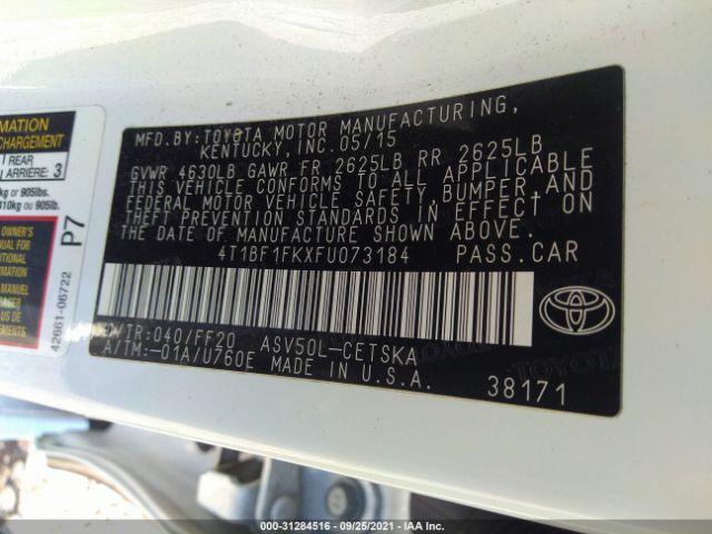 Photo 8 VIN: 4T1BF1FKXFU073184 - TOYOTA CAMRY 