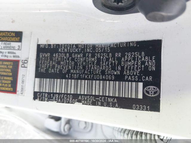 Photo 8 VIN: 4T1BF1FKXFU084069 - TOYOTA CAMRY 