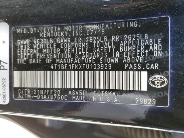 Photo 9 VIN: 4T1BF1FKXFU103929 - TOYOTA CAMRY 