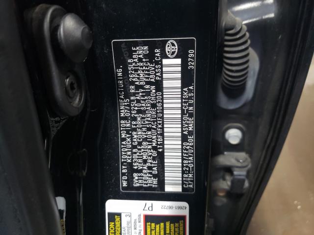 Photo 9 VIN: 4T1BF1FKXFU106300 - TOYOTA CAMRY LE 