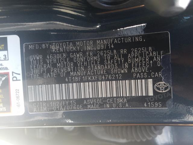 Photo 9 VIN: 4T1BF1FKXFU476212 - TOYOTA CAMRY LE 