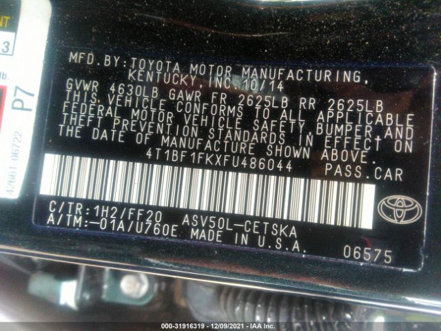 Photo 8 VIN: 4T1BF1FKXFU486044 - TOYOTA CAMRY 