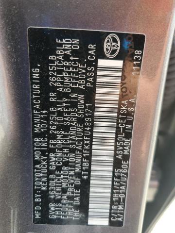 Photo 11 VIN: 4T1BF1FKXFU489171 - TOYOTA CAMRY LE 