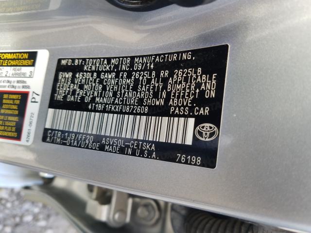 Photo 9 VIN: 4T1BF1FKXFU872608 - TOYOTA CAMRY LE 