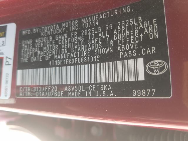 Photo 9 VIN: 4T1BF1FKXFU884015 - TOYOTA CAMRY LE 