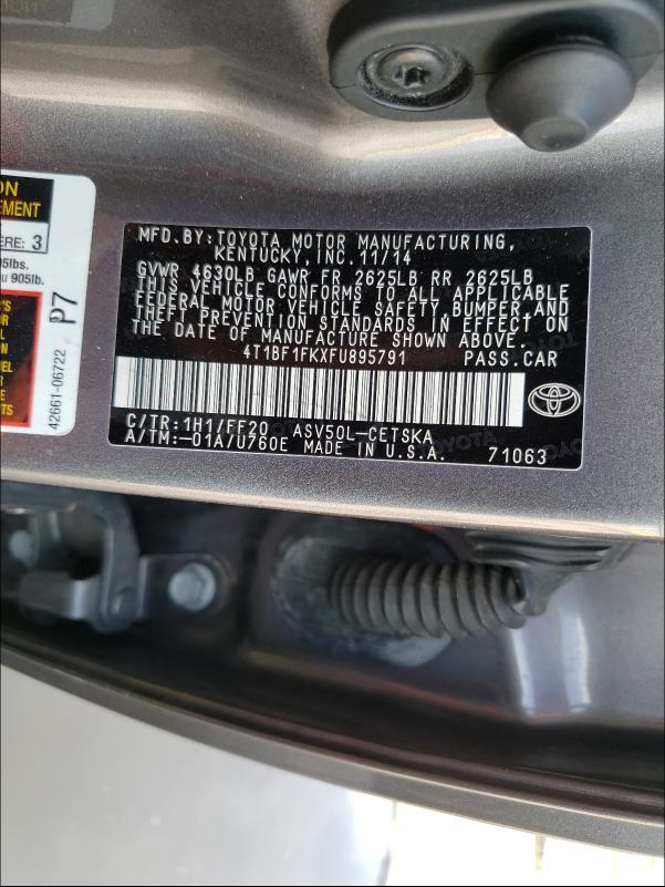 Photo 9 VIN: 4T1BF1FKXFU895791 - TOYOTA CAMRY LE 