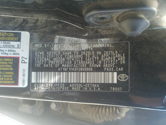 Photo 9 VIN: 4T1BF1FKXFU899906 - TOYOTA CAMRY LE 