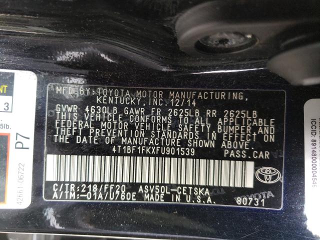 Photo 9 VIN: 4T1BF1FKXFU901539 - TOYOTA CAMRY LE 