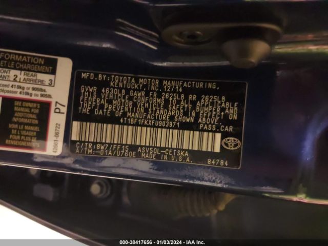 Photo 8 VIN: 4T1BF1FKXFU903971 - TOYOTA CAMRY 