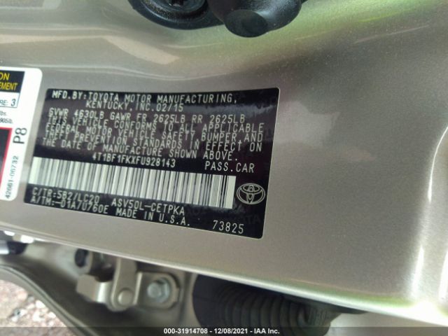 Photo 8 VIN: 4T1BF1FKXFU928143 - TOYOTA CAMRY 