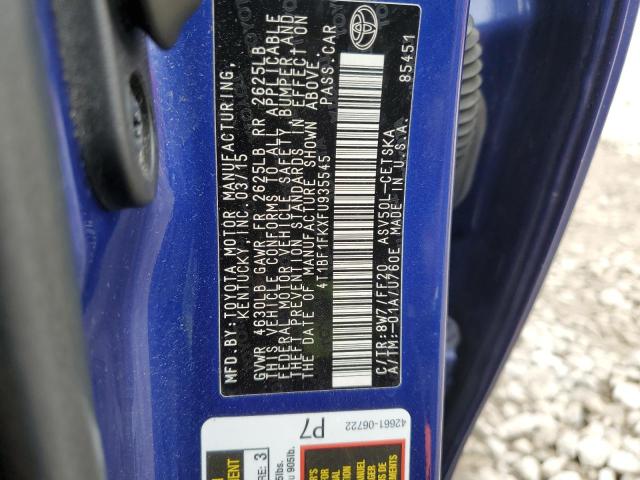 Photo 11 VIN: 4T1BF1FKXFU935545 - TOYOTA CAMRY LE 