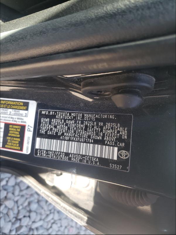 Photo 9 VIN: 4T1BF1FKXFU971784 - TOYOTA CAMRY XLE 