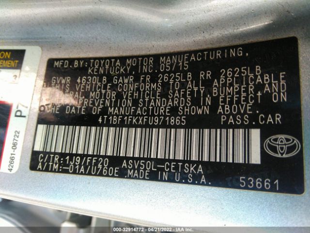 Photo 8 VIN: 4T1BF1FKXFU971865 - TOYOTA CAMRY 