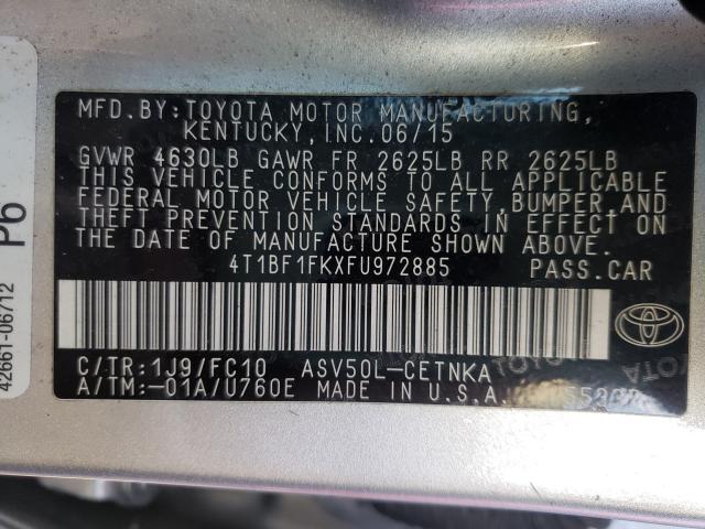 Photo 9 VIN: 4T1BF1FKXFU972885 - TOYOTA CAMRY LE 