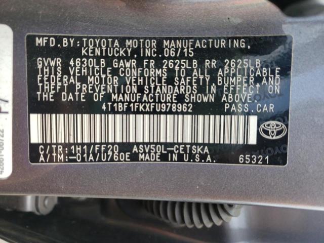 Photo 9 VIN: 4T1BF1FKXFU978962 - TOYOTA CAMRY LE 