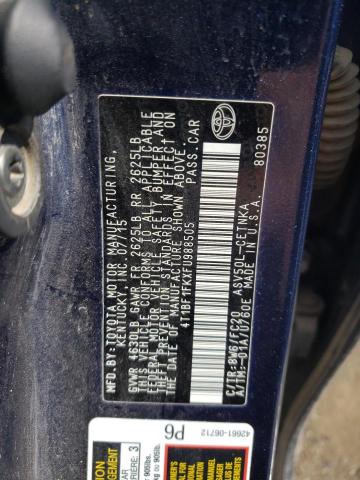 Photo 11 VIN: 4T1BF1FKXFU988505 - TOYOTA CAMRY LE 