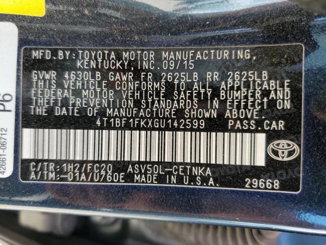 Photo 9 VIN: 4T1BF1FKXGU142599 - TOYOTA CAMRY LE 