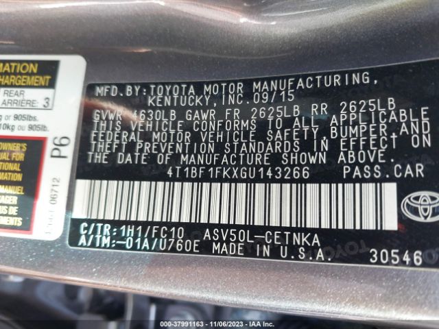 Photo 8 VIN: 4T1BF1FKXGU143266 - TOYOTA CAMRY 