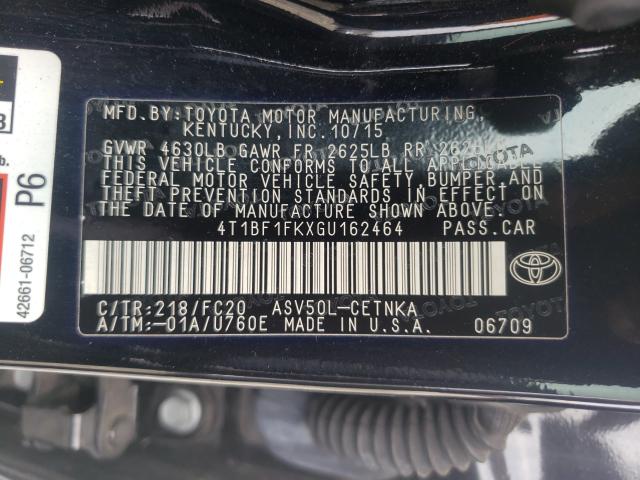 Photo 9 VIN: 4T1BF1FKXGU162464 - TOYOTA CAMRY LE 