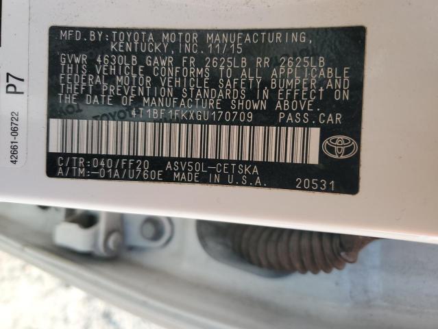 Photo 12 VIN: 4T1BF1FKXGU170709 - TOYOTA CAMRY 