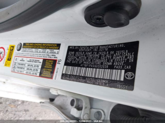 Photo 8 VIN: 4T1BF1FKXGU202039 - TOYOTA CAMRY 