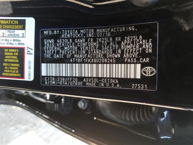 Photo 9 VIN: 4T1BF1FKXGU208245 - TOYOTA CAMRY LE 