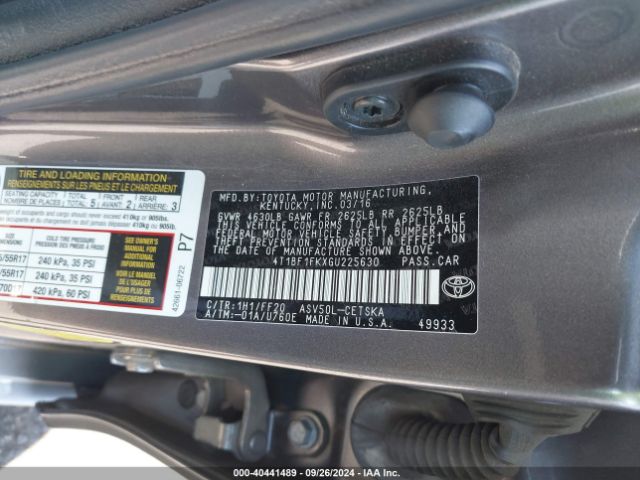 Photo 8 VIN: 4T1BF1FKXGU225630 - TOYOTA CAMRY 