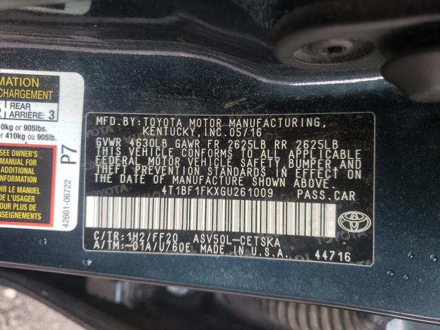 Photo 9 VIN: 4T1BF1FKXGU261009 - TOYOTA CAMRY LE 