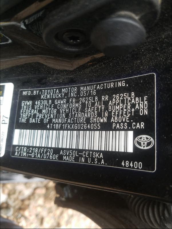 Photo 9 VIN: 4T1BF1FKXGU264055 - TOYOTA CAMRY LE 