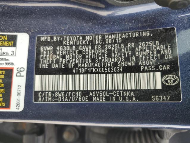 Photo 11 VIN: 4T1BF1FKXGU502034 - TOYOTA CAMRY 