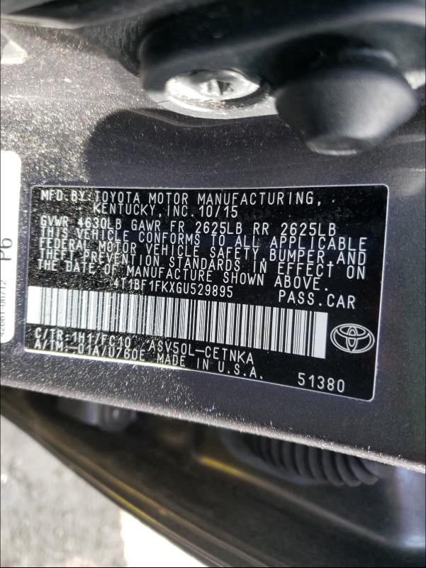 Photo 9 VIN: 4T1BF1FKXGU529895 - TOYOTA CAMRY LE 