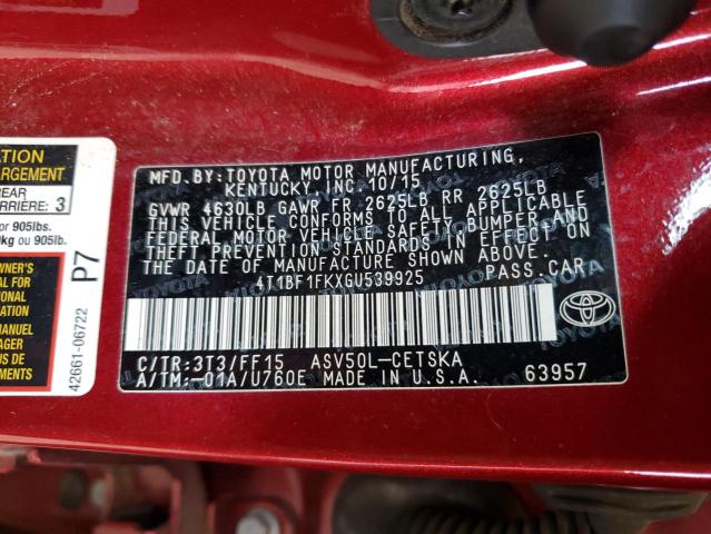 Photo 9 VIN: 4T1BF1FKXGU539925 - TOYOTA CAMRY LE 