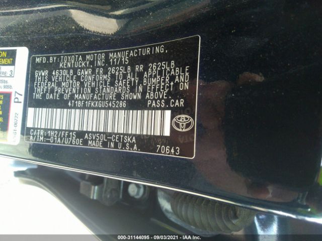 Photo 8 VIN: 4T1BF1FKXGU545286 - TOYOTA CAMRY 