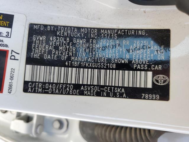 Photo 11 VIN: 4T1BF1FKXGU552108 - TOYOTA CAMRY 