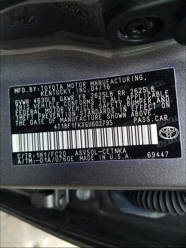 Photo 9 VIN: 4T1BF1FKXGU602795 - TOYOTA CAMRY LE 