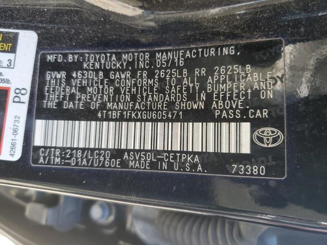 Photo 11 VIN: 4T1BF1FKXGU605471 - TOYOTA CAMRY LE 