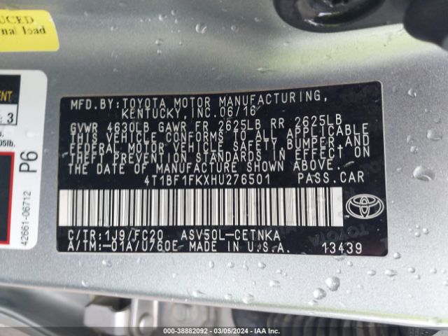 Photo 8 VIN: 4T1BF1FKXHU276501 - TOYOTA CAMRY 