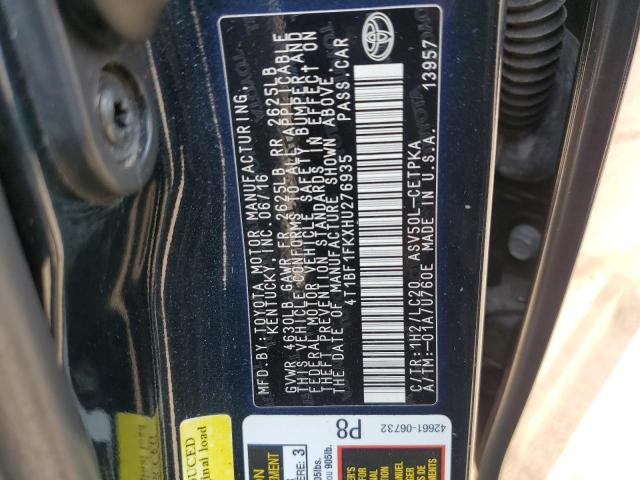 Photo 12 VIN: 4T1BF1FKXHU276935 - TOYOTA CAMRY LE 