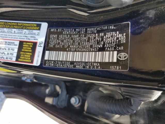 Photo 12 VIN: 4T1BF1FKXHU278457 - TOYOTA CAMRY LE 