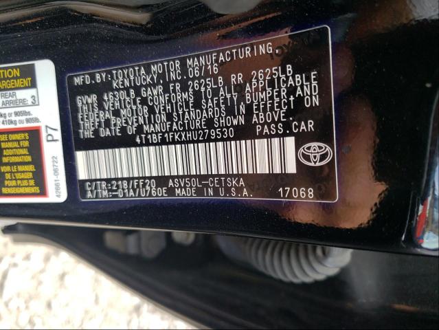 Photo 9 VIN: 4T1BF1FKXHU279530 - TOYOTA CAMRY LE 