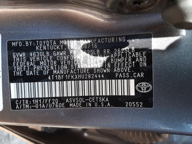 Photo 9 VIN: 4T1BF1FKXHU282444 - TOYOTA CAMRY LE 