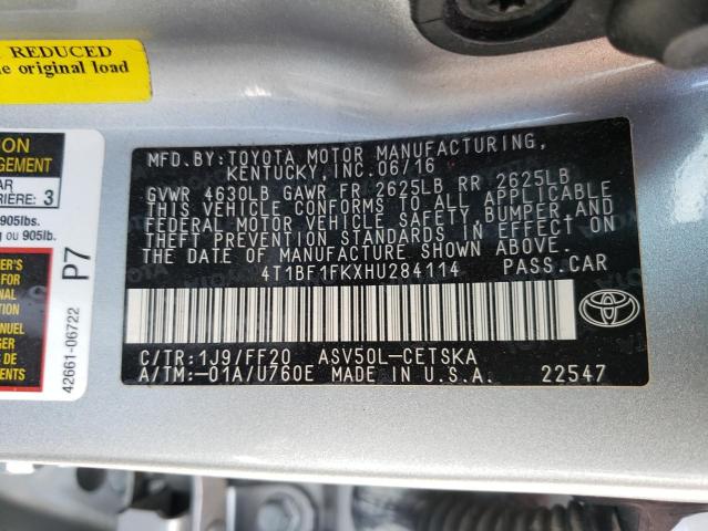 Photo 9 VIN: 4T1BF1FKXHU284114 - TOYOTA CAMRY LE 