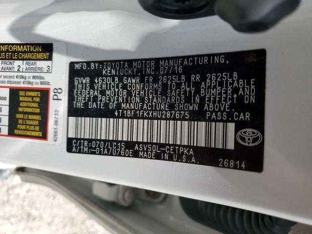 Photo 12 VIN: 4T1BF1FKXHU287675 - TOYOTA CAMRY LE 