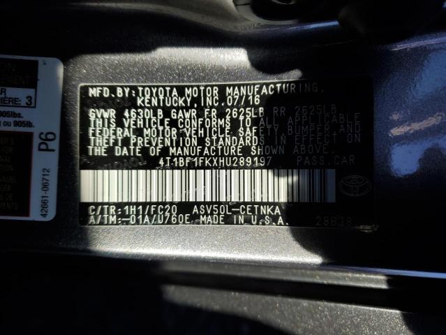 Photo 11 VIN: 4T1BF1FKXHU289197 - TOYOTA CAMRY LE 