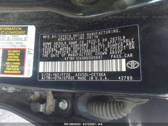 Photo 8 VIN: 4T1BF1FKXHU300697 - TOYOTA CAMRY 