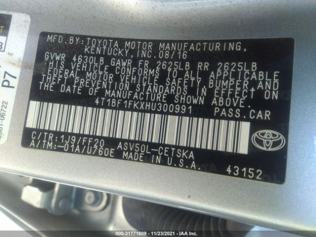 Photo 8 VIN: 4T1BF1FKXHU300991 - TOYOTA CAMRY 