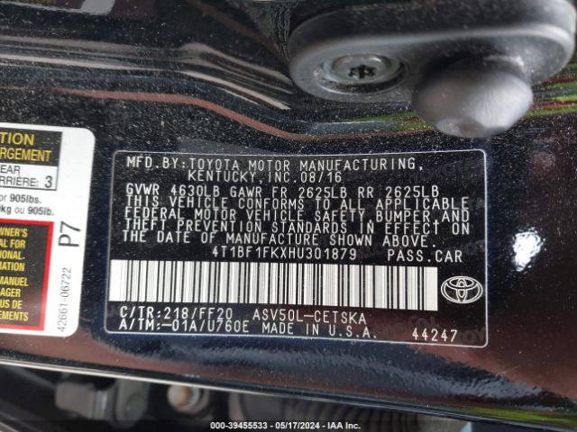 Photo 8 VIN: 4T1BF1FKXHU301879 - TOYOTA CAMRY 