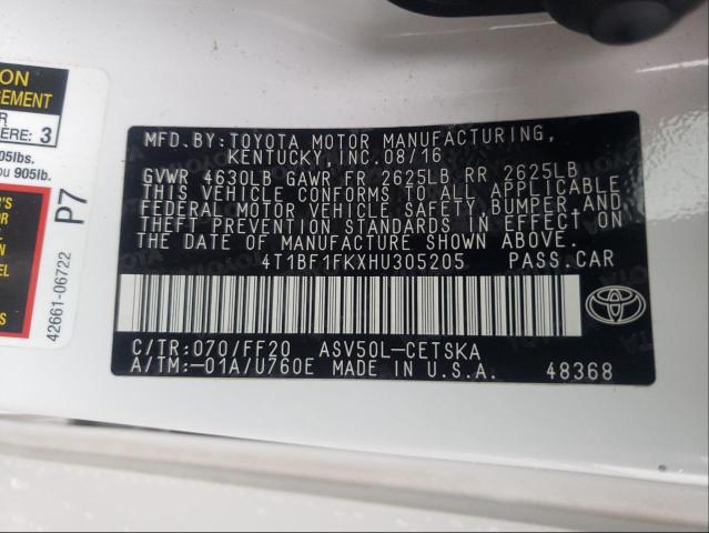 Photo 9 VIN: 4T1BF1FKXHU305205 - TOYOTA CAMRY LE 