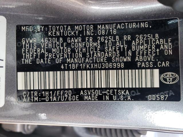 Photo 11 VIN: 4T1BF1FKXHU306998 - TOYOTA CAMRY 