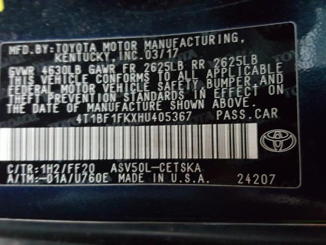 Photo 9 VIN: 4T1BF1FKXHU405367 - TOYOTA CAMRY LE 